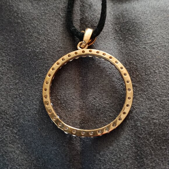 Park Lane Sharper Image Gold Tone Pendent with Soft Black Cord Necklace - Picture 3 of 4